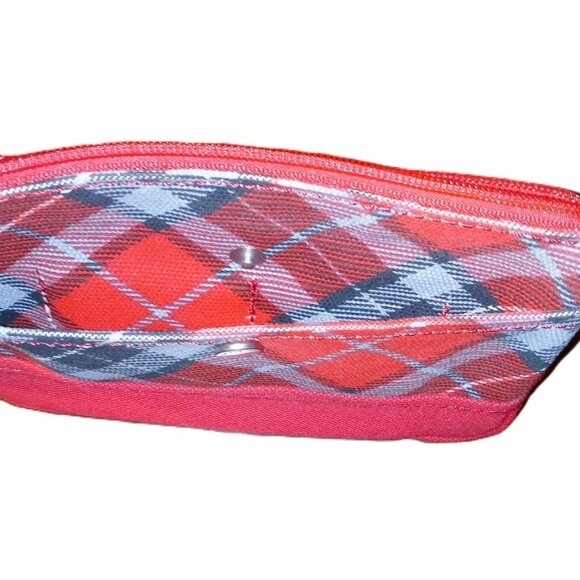 Lands End Plaid Canvas Wristlet/Wallet - Picture 4 of 5